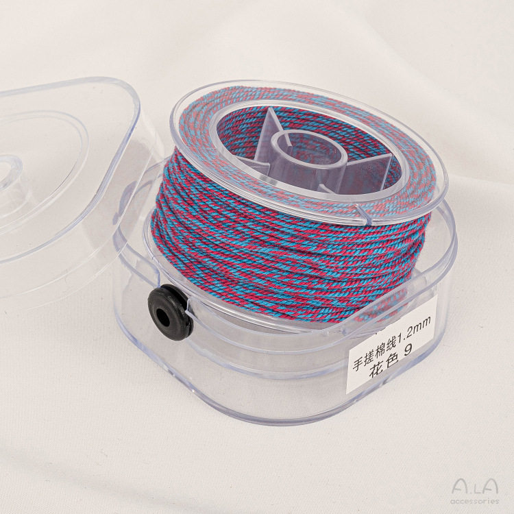 手搓棉线藏式文玩线绳五色线彩绳流苏绳子diy手工串珠编织棉线材