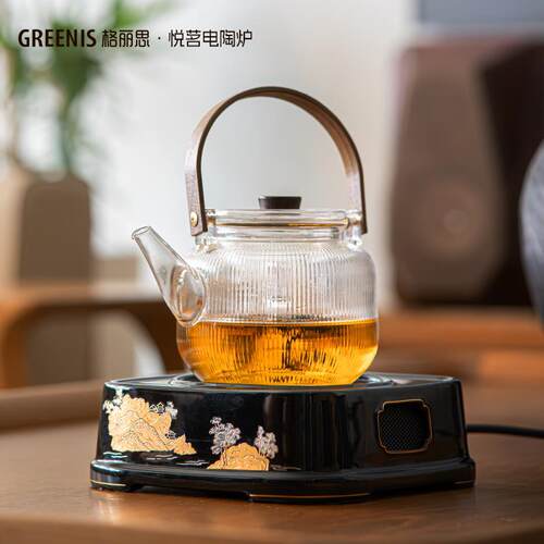 格丽思GREENIS黑晶炉玻璃壶围炉煮茶壶泡泡茶炉新款家用烧水提梁
