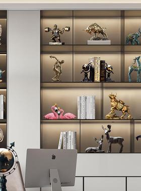 办公摆件电视室玄关柜书柜博古架高柜面档酒柜666装饰品家居桌地