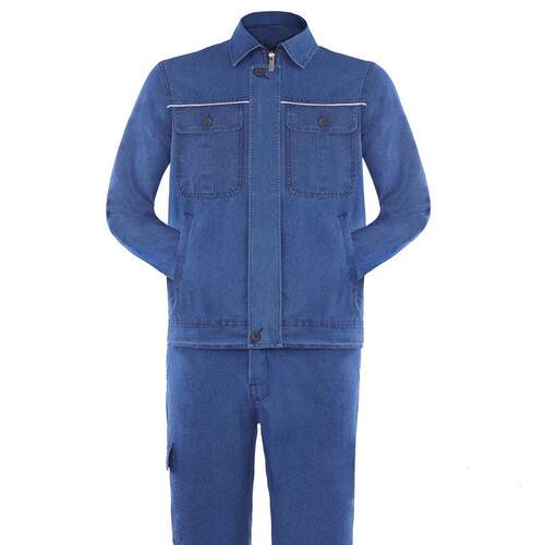 薄款夏装牛仔工作服套装男耐磨焊工防烫电焊劳保服工地纯棉夏季