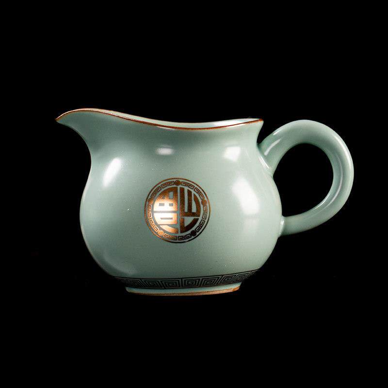 汝窑茶具公道杯大号功夫茶分茶器单茶海可养开片汝瓷陶瓷茶道配件