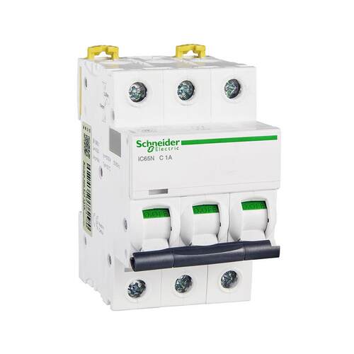 施.耐德iC65微型断路器IC65N 3P C1A/2A/4/6A货号 A9F18301/2/4/6
