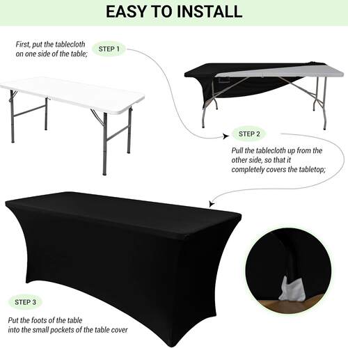 Stretch Spandex Table Cover for Standard Folding Tables