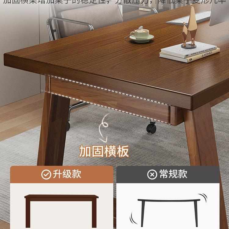 w~实木书桌办公桌家用大板桌子工作台式电脑桌卧室书房长条桌写字