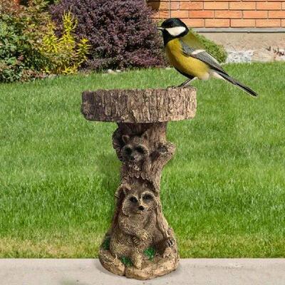 Lightweight Bird Bath Weather-proof Raccoon Bird Bath