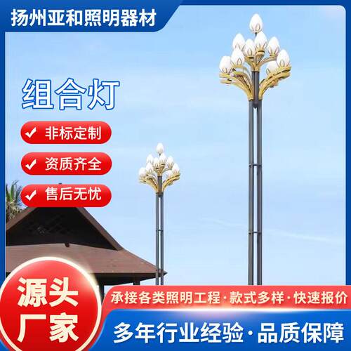 八叉九火玉兰灯12米市政道路款路灯民族特色文化旅游区亮化方案​