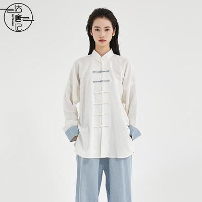 高档一唐集中式麻春太秋衣夏女极服式麻衣练太极服武男术表演服