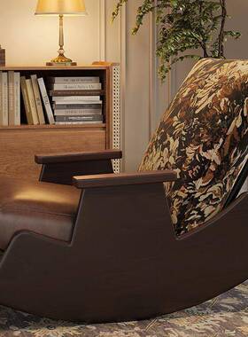 阳台躺椅沙发懒人椅实木摇椅折叠午休可躺可睡家用复古客厅摇摇椅