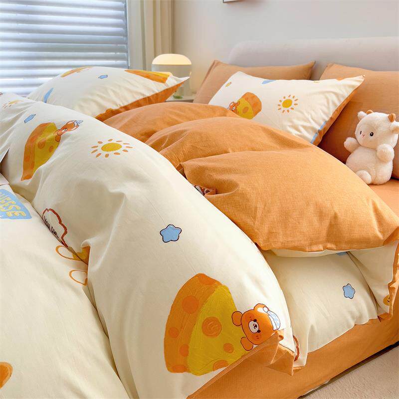 正品田园风ins清新四件套全棉床被上用品棉套床单纯儿童学生三件