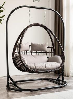 躺新款吊椅懒人吊千篮藤椅摇椅户外室内台秋摇KNG椅床单成人鸟阳
