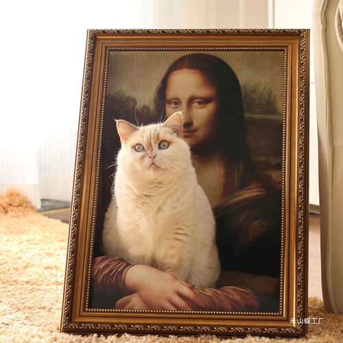 Meow Art世界名画蒙娜丽莎油画框猫窝猫抓板艺术