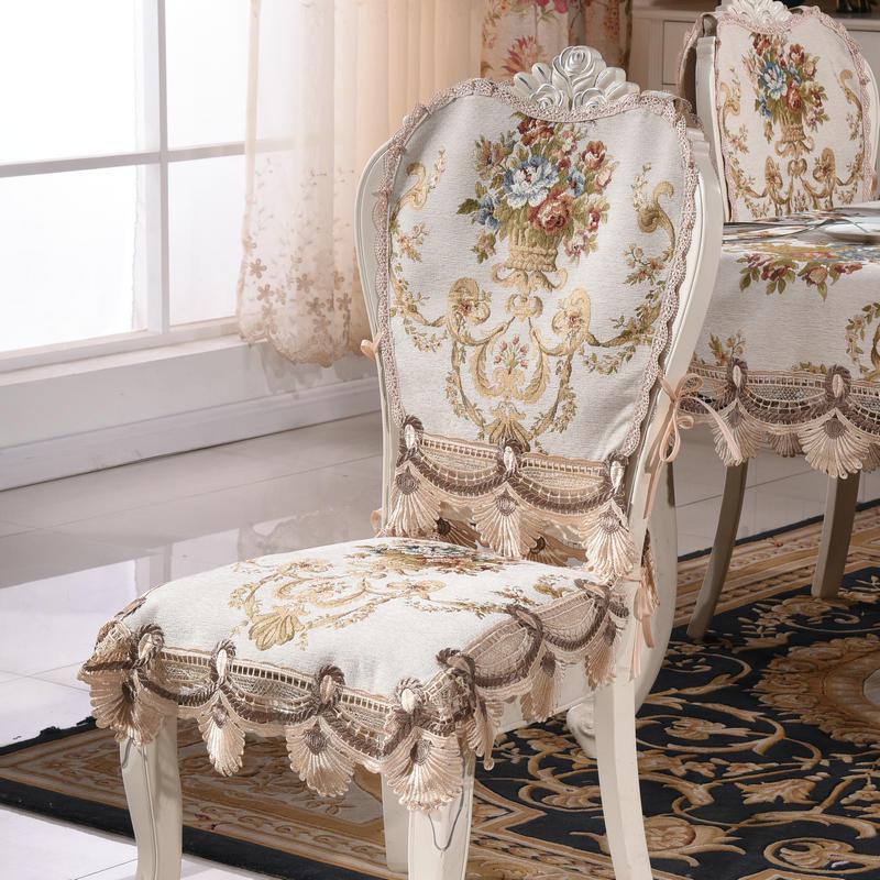 欧式餐桌椅垫椅子套罩通用布艺套装家用高档古典桌布美式坐垫定做