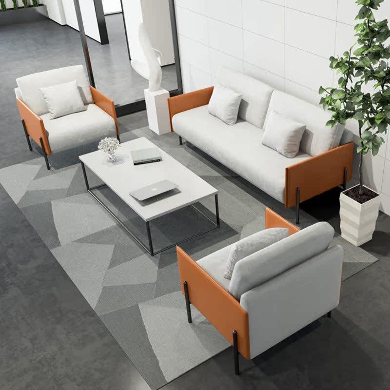 科技布办公室沙发简易商务茶几组合洽谈会客室休息接待区办公沙发