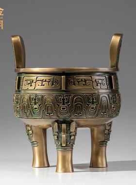 铜艺坊鼎盛千秋铜鼎摆件聚财纳福铜鼎摆件大堂客厅装饰铜鼎工艺品