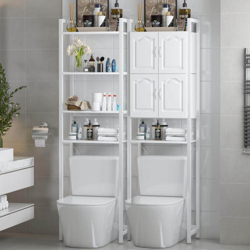 马桶上方置物架落地厕所免打孔架子洗手间收纳柜浴室化妆室置物架