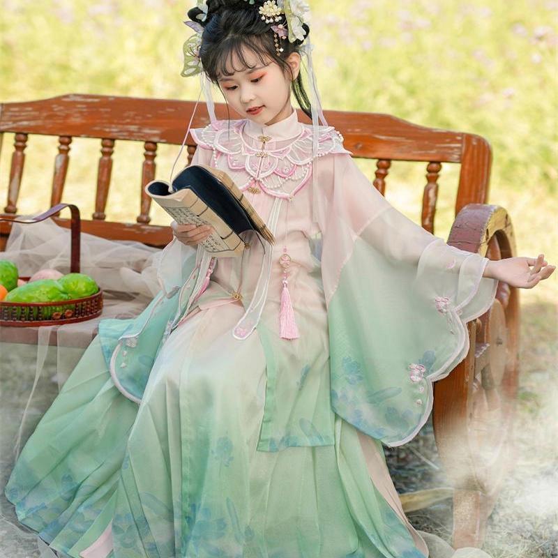 原创儿童汉服女童春夏2025新款高端刺绣中国风唐装超仙气飘逸古装