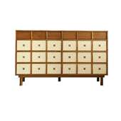 法式 复古斗柜电视柜组合收纳柜卧室中古风梳妆台斗柜一体伸缩柜