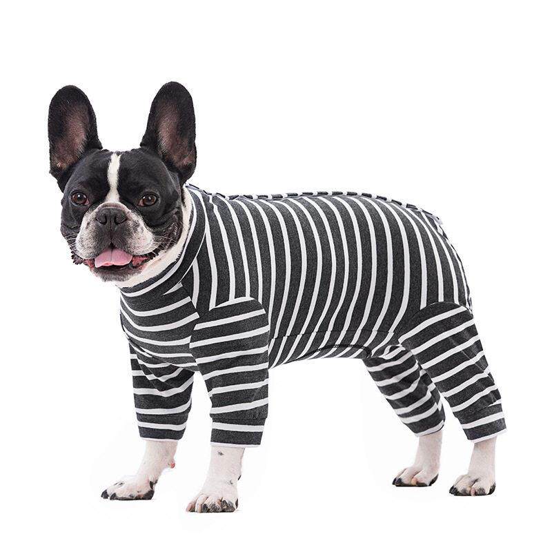 宠物狗狗衣服贵宾雪纳瑞泰迪小型犬全包公母款四季可穿条纹四脚衣