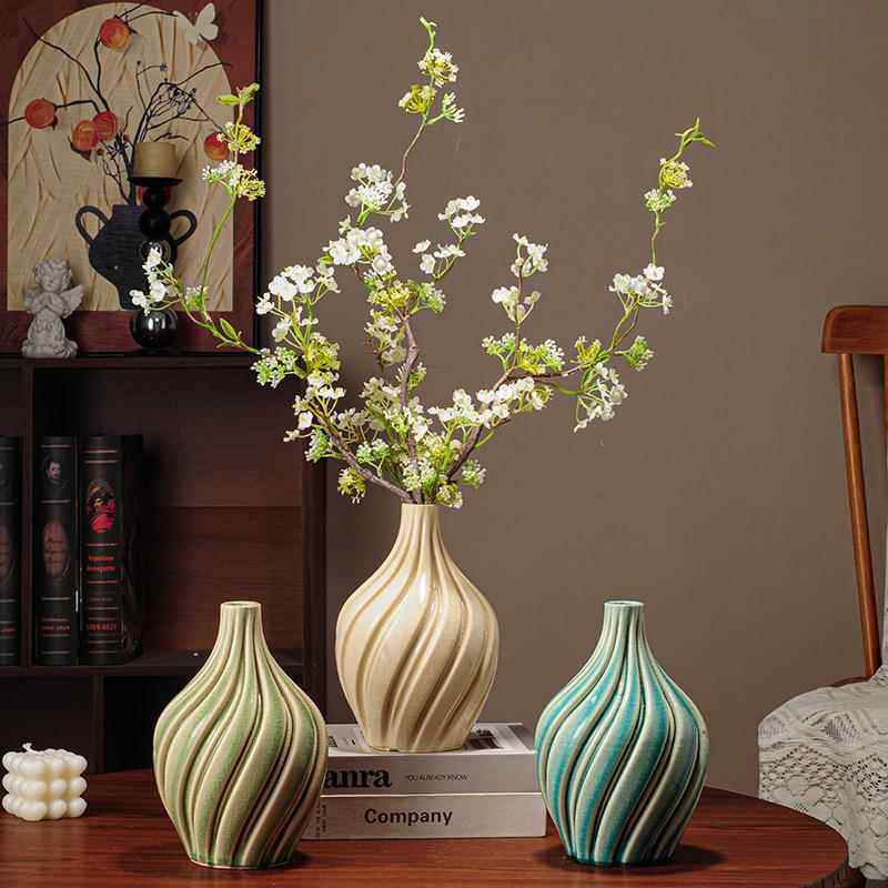 美式复古陶瓷花瓶摆件水培桌面插花干花仿真花客厅家居软装装饰品