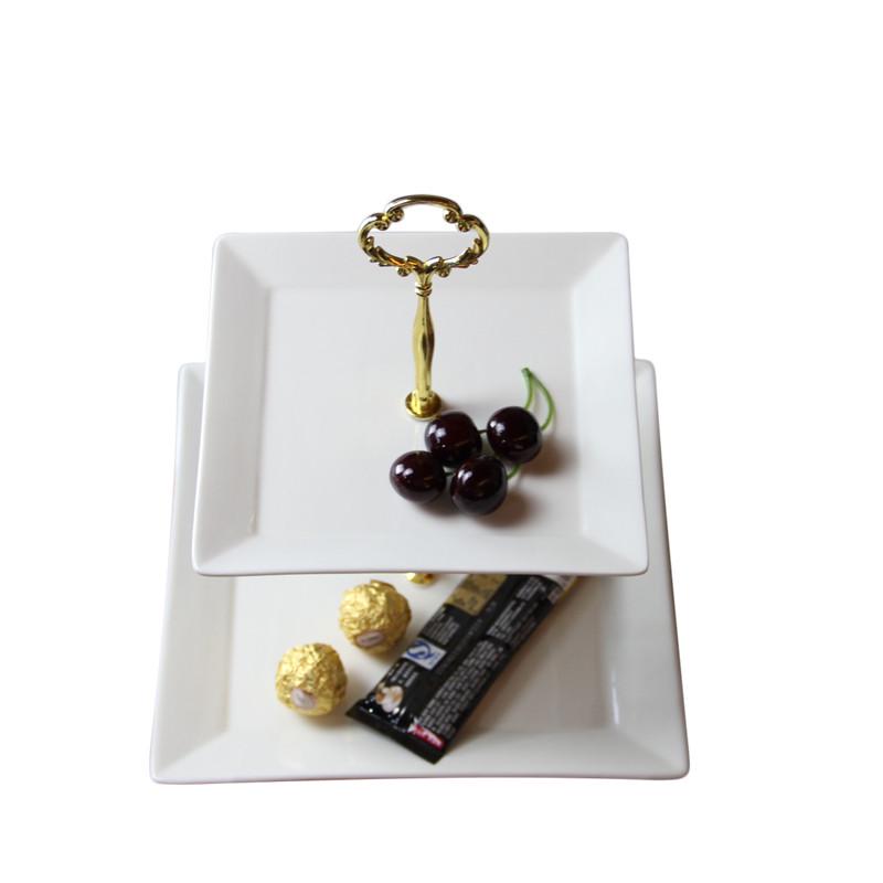 陶瓷果盘糖果架子多层点心盘家用客厅创意欧式糕点盘架零食干果盘