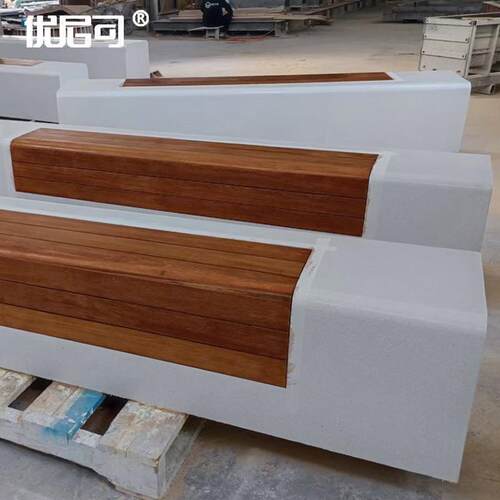 UHPC水磨石异型树池透光混凝土坐凳清水泥景观休闲公园花坛长座椅