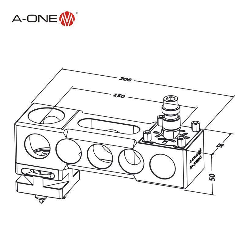 A-ONE放电火花机用150H延长杆连接杆 EDM电火花成型工装夹具