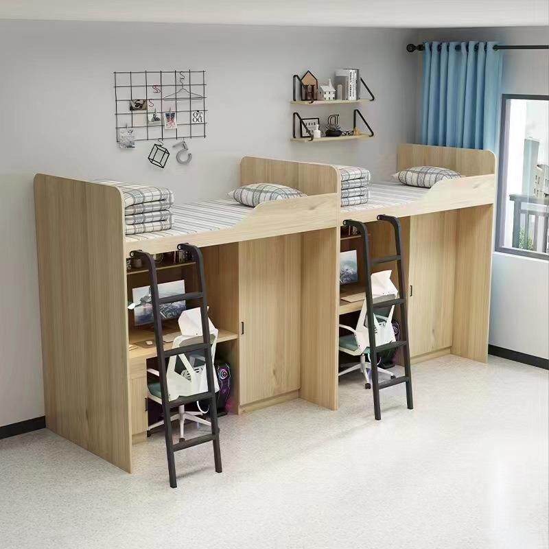 学单人板式高架床员工宿舍公寓床上桌床下书柜生上床下桌体一组合