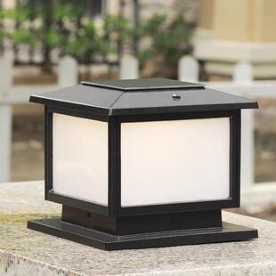 太阳能柱头灯户外防水大门围墙柱子灯农村别墅室外庭院简约柱灯