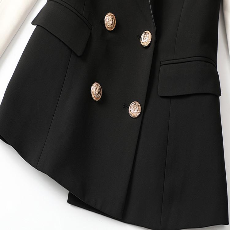 high quality women  new fashion black blazer sexy lapel