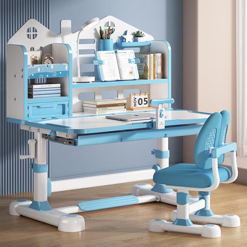 儿童学习桌小学生家用写字书桌椅小孩写作业专用桌子可手摇升降桌