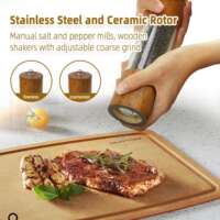 Acrylic Salt and Pepper Grinder Set Wooden Manual Mills thumbnail 3