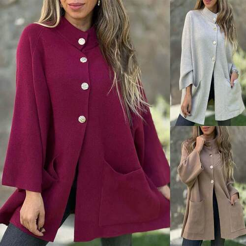 Woolen coat cardigan top for women