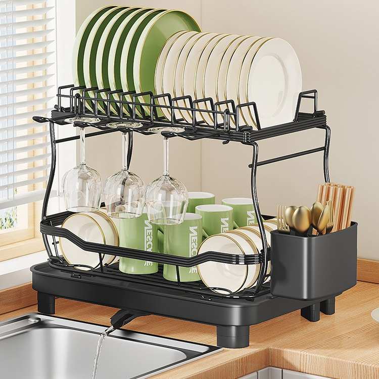 厨房多用途家用台面沥水收纳置物架碗碟筷架免打孔伸缩水盘碗碟架