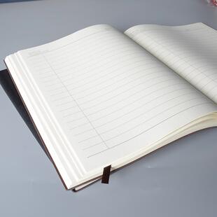 12mm序列分栏A4 B5软皮面笔记本大格宽行距记事本100克米黄纸竖线