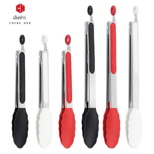 Silicone food clip kitchen Tongs with Tips for Cook Barbecue