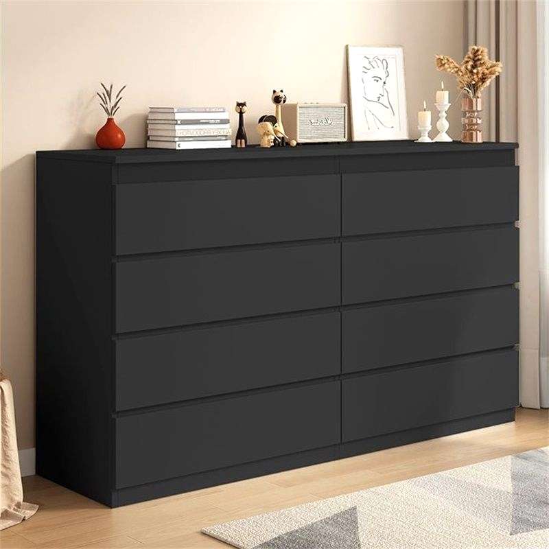 【热卖】斗柜家用卧室床尾收纳储物柜轻奢意式客厅抽屉黑色五斗柜