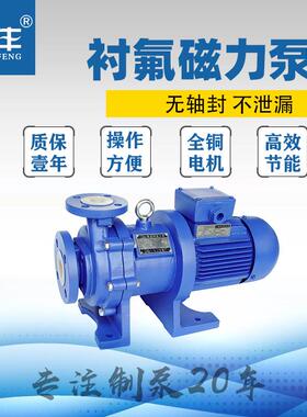 耐腐蚀耐酸碱化工泵厂无泄漏氟塑料磁力泵CQB40-32-145F