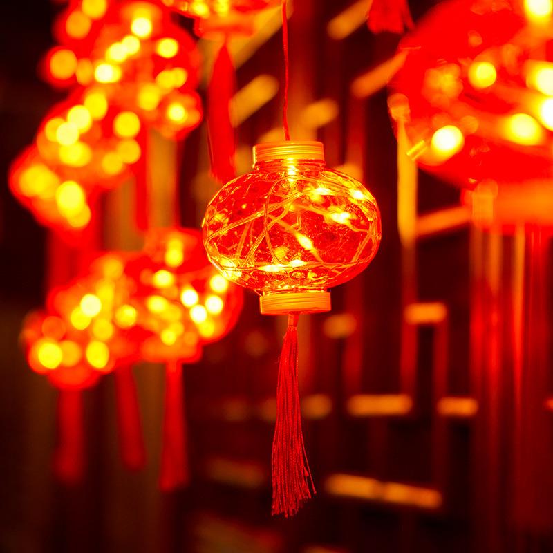窗帘灯笼过年春节红灯笼灯串挂饰红灯笼闪灯新年装饰窗户挂件布置
