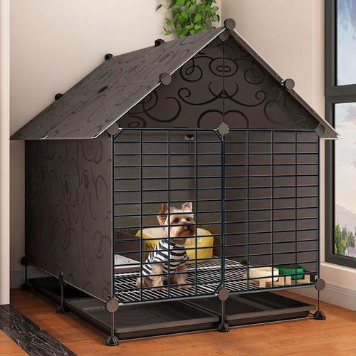 狗笼子小型犬带厕所分离格架宠物小狗狗围栏室内狗屋房子别墅狗窝