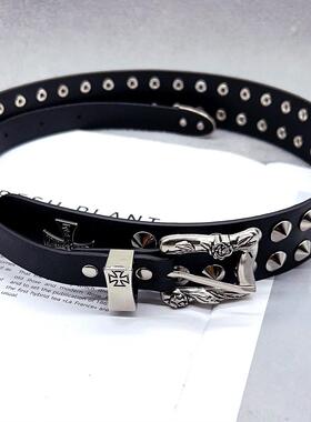 rivet cross metal belt is retro 铆钉十字架金属皮带覆古