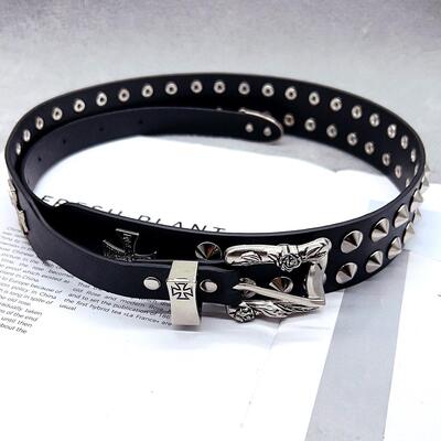 rivet cross metal belt is retro 铆钉十字架金属皮带覆古