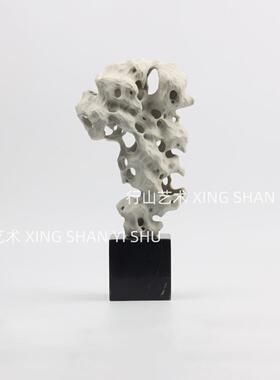 新中式样板间书房书柜摆件软装饰品售楼处展厅茶室博古架太湖石