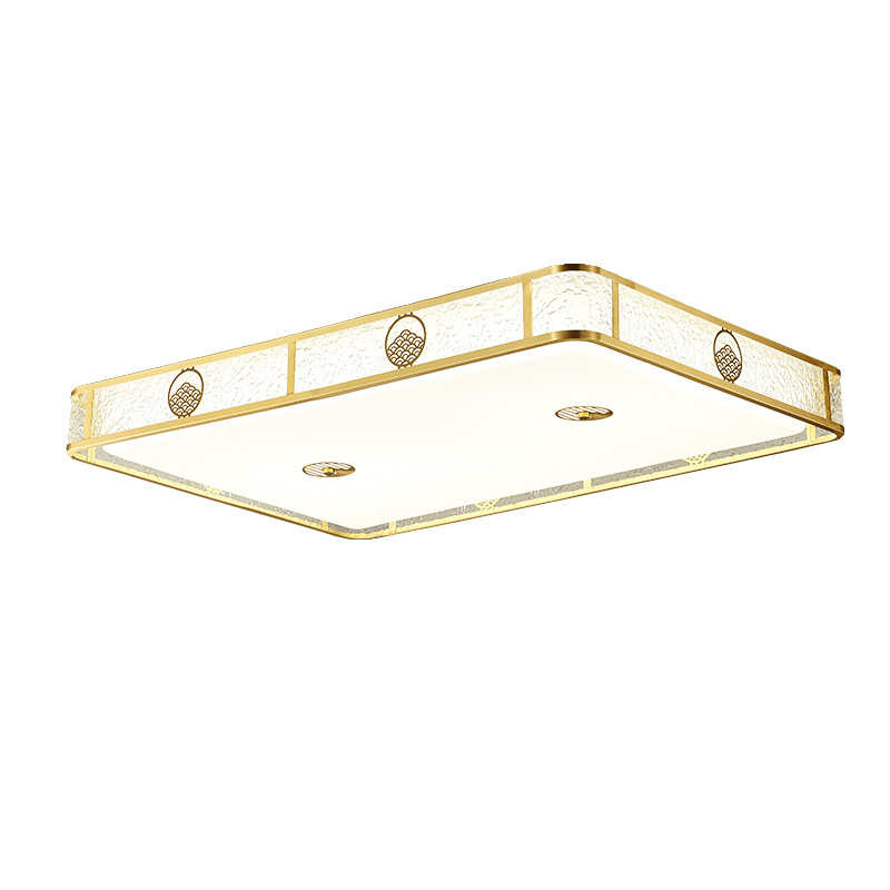 新中式吸顶灯客厅灯大气中国风卧室书房全铜高端复古圆形餐厅灯具