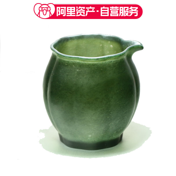和田玉青玉瓜棱公道杯天然玉石 蒋宏利和田玉茶具