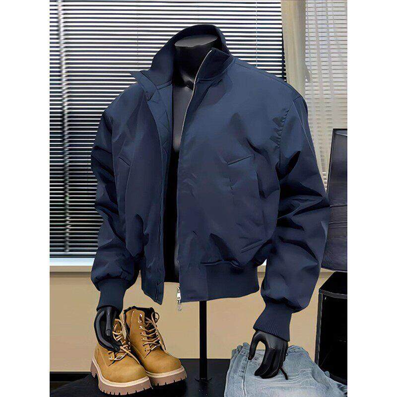 高端夹克外套男款秋季美式ma1飞行藏青色cleanfit短款立领棒球服