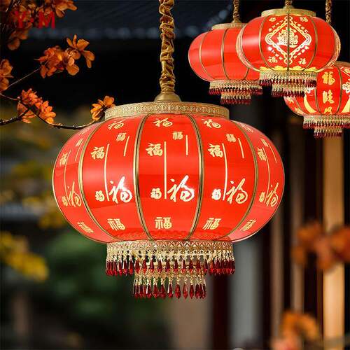 中式全铜红灯笼吊灯阳台室外防水喜庆酒店茶楼庭院别墅大门灯0168
