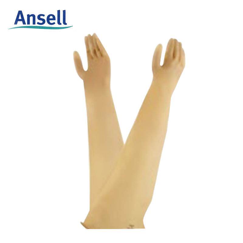 ANSELL55-103安思尔 55-103 卷边袖口天然橡胶干箱手套乳白色