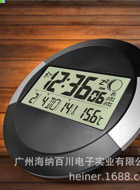 圆形数字挂钟 卧可可立电子钟带温度日期显示数床字钟3R50 室闹钟