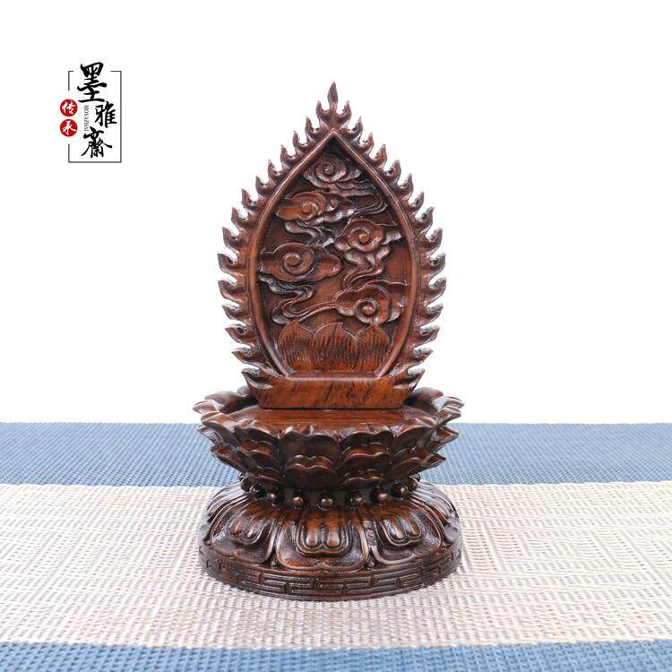 黑檀木莲花佛像底座实木整料观音弥勒佛像供台木制雕刻莲花小底座
