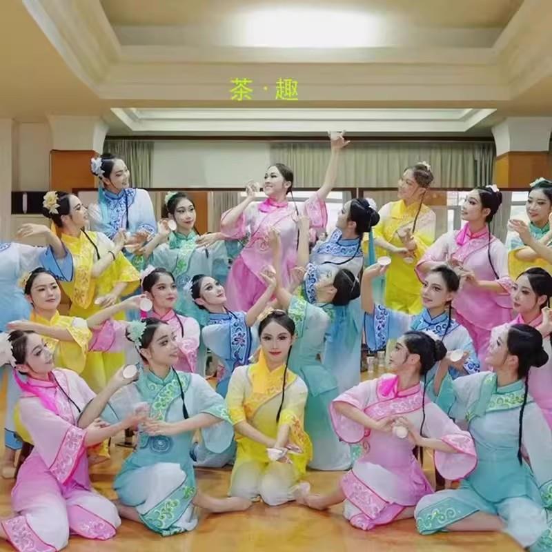 民族古典舞胶州秧歌茶趣舞蹈服采茶舞演出服广场舞大学生舞蹈大赛
